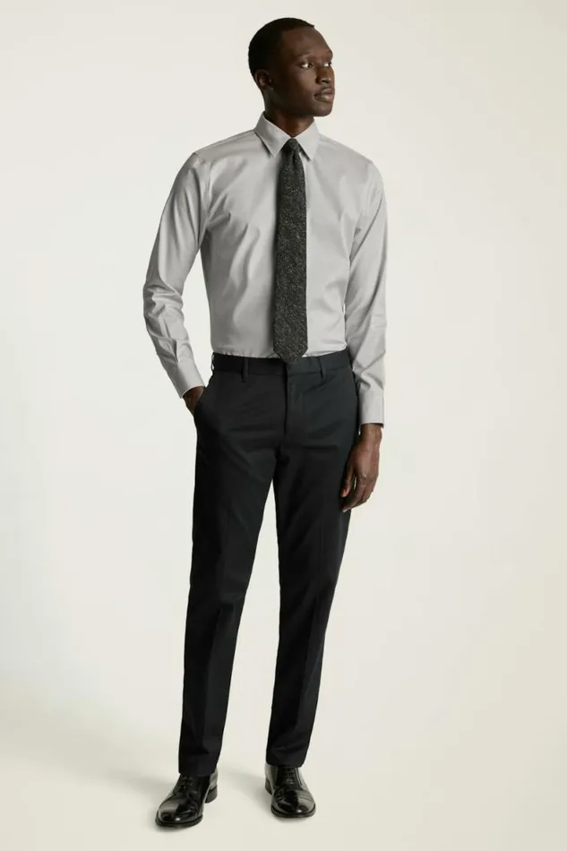 Men Weekday Warrior Dress Shirt Grey White Puppytooth Bonobos Business Casual Shirts