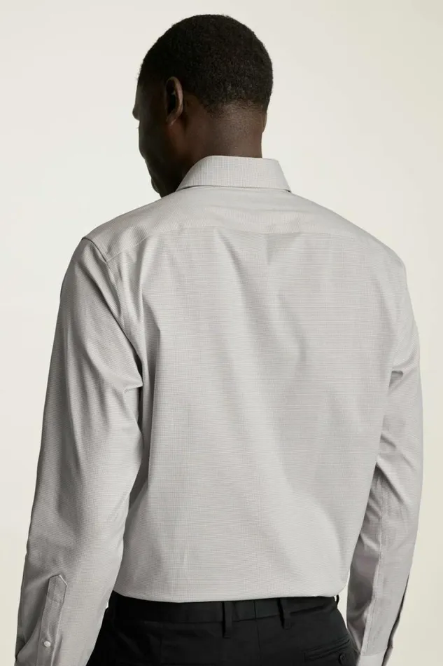Men Weekday Warrior Dress Shirt Grey White Puppytooth Bonobos Business Casual Shirts