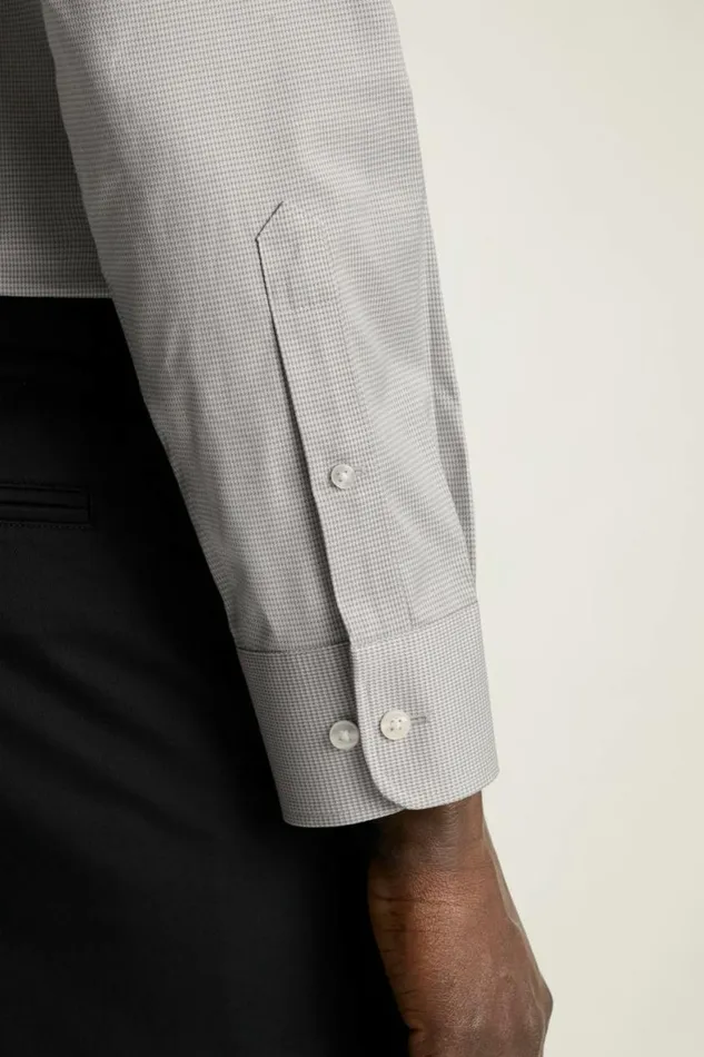 Men Weekday Warrior Dress Shirt Grey White Puppytooth Bonobos Business Casual Shirts