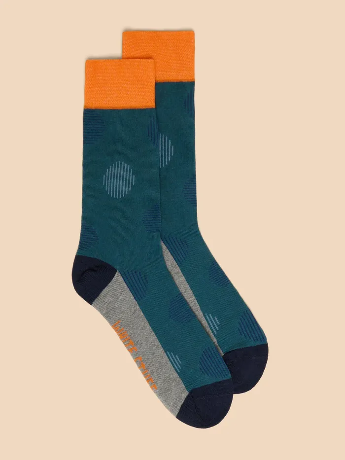 Men White Stuff Accessories Large Spot Ankle Sock