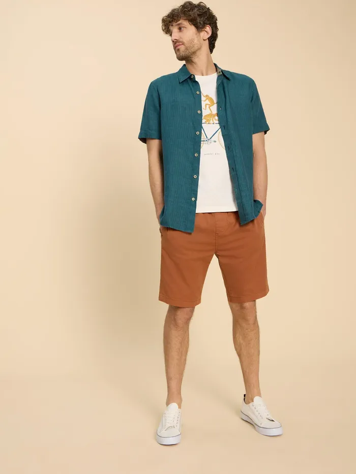 Men White Stuff Clothing Pembroke SS Linen Stripe Shirt