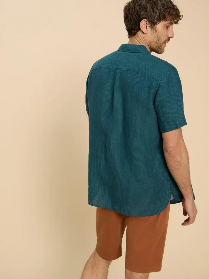 Men White Stuff Clothing Pembroke SS Linen Stripe Shirt Men White Stuff Clothing Pembroke SS Linen Stripe Shirt