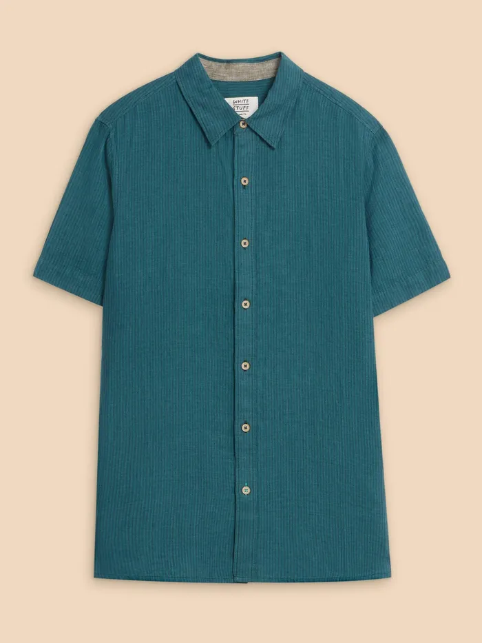 Men White Stuff Clothing Pembroke SS Linen Stripe Shirt Men White Stuff Clothing Pembroke SS Linen Stripe Shirt