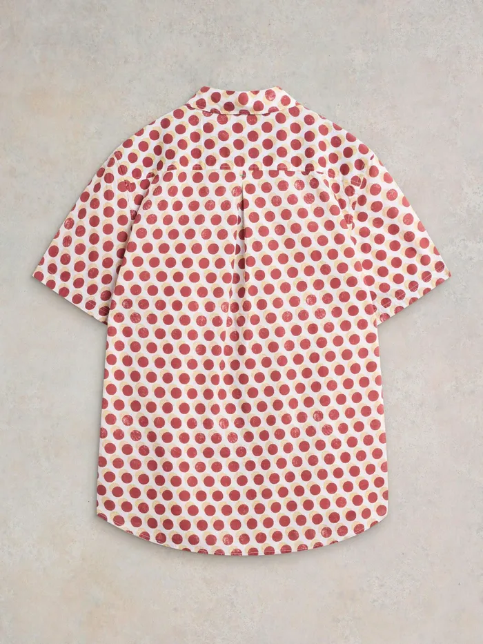 Men White Stuff Clothing Retro Spot Printed SS Shirt Men White Stuff Clothing Retro Spot Printed SS Shirt