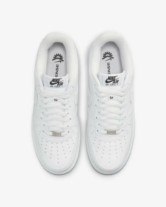 MenWomen Nike Lifestyle Air Force 1 03907 EasyOn Whitewhitewhite