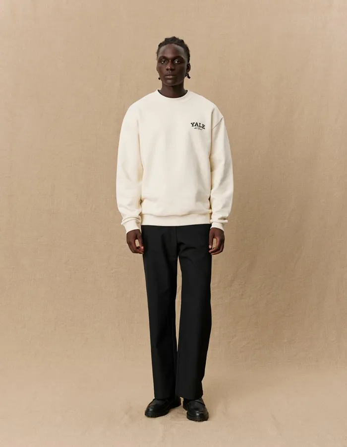 Men Yale Bulldog Sweatshirt 8211 Ivory Les Deux HoodiesSweatshirts
