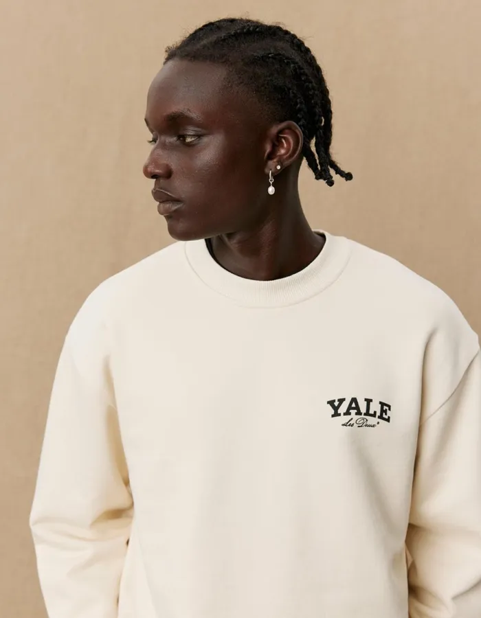 Men Yale Bulldog Sweatshirt 8211 Ivory Les Deux HoodiesSweatshirts