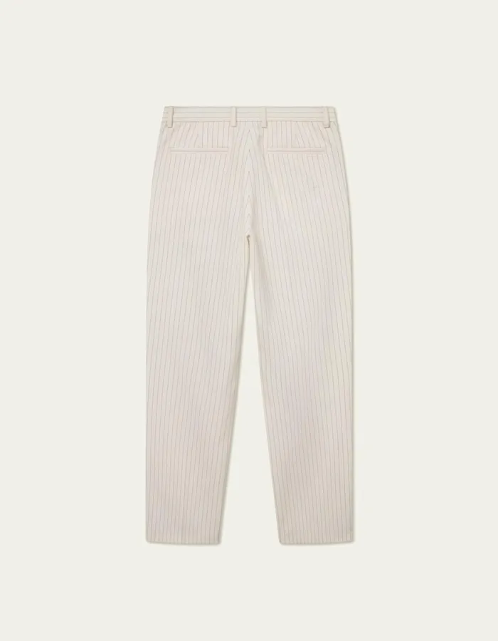 Men Yale Pleated Pinstripe Suit Pants 8211 Ivory Les Deux Pants