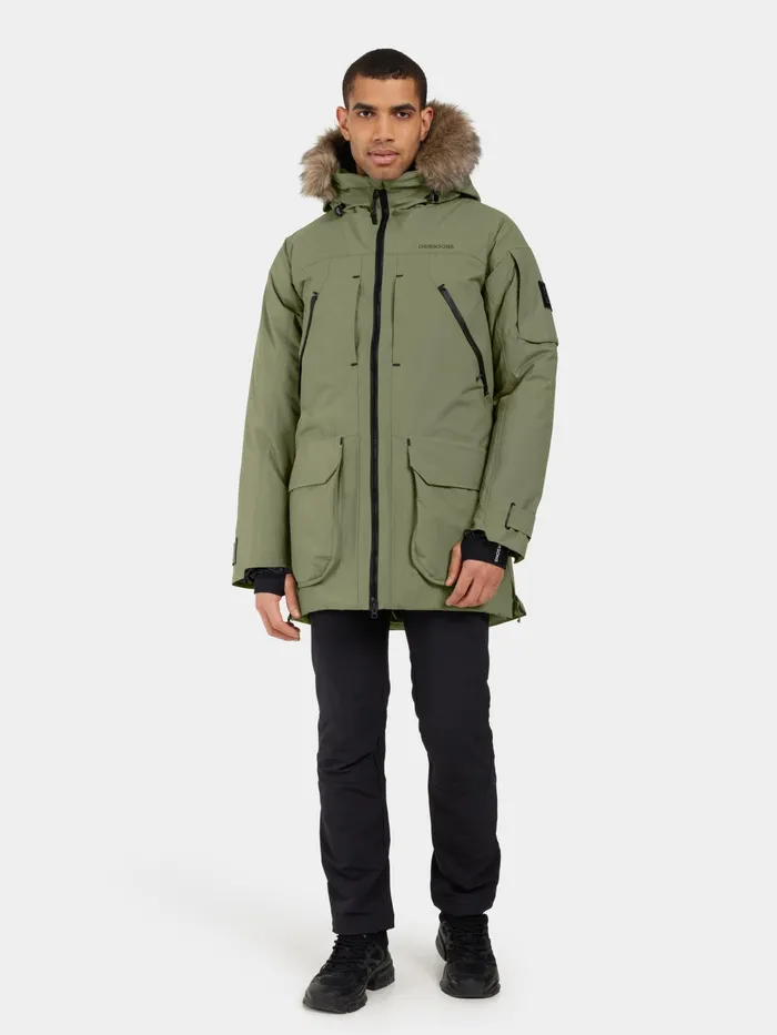 Men Zeus Parka Wild Forest Green Didriksons Autumn Jackets