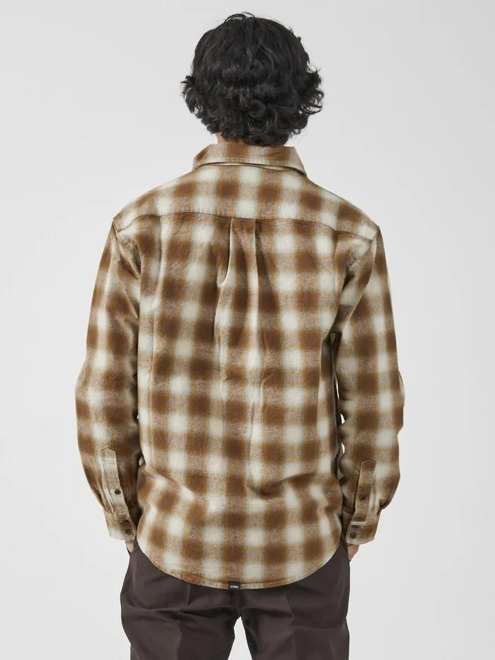 Mens Barrio Long Sleeve Flannel Shirt Stone Thrills Shirts