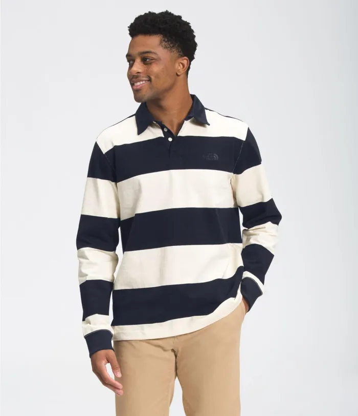 Mens Berkeley Rugby Shirt Vintage Whiteaviator Navy The North Face Shirts and Polos