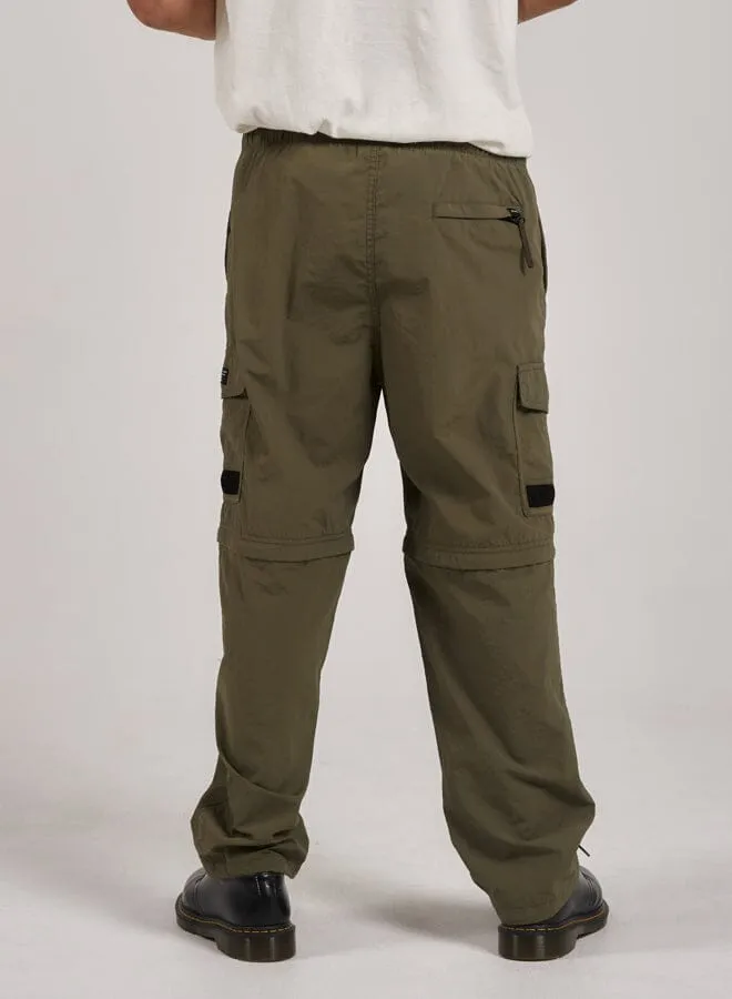 Mens Big Slacker High Standards Zip Off Cargo Pant Aloe Thrills Pants