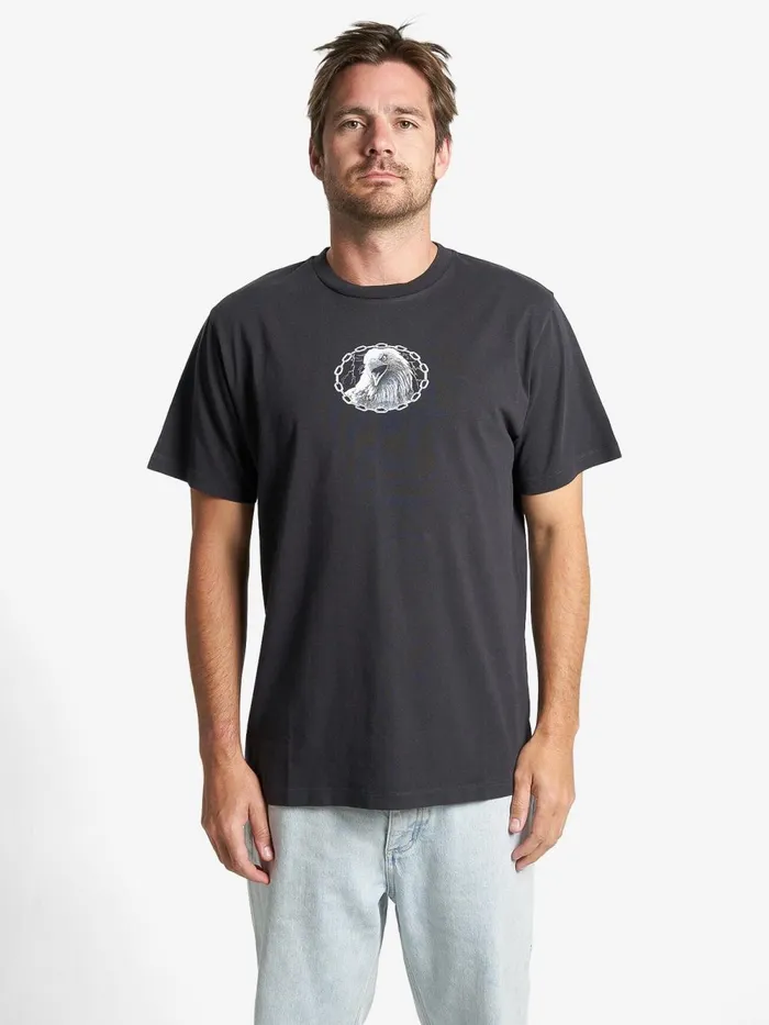 Mens Destination Merch Fit Tee Washed Black Thrills Tees and Tank Tops