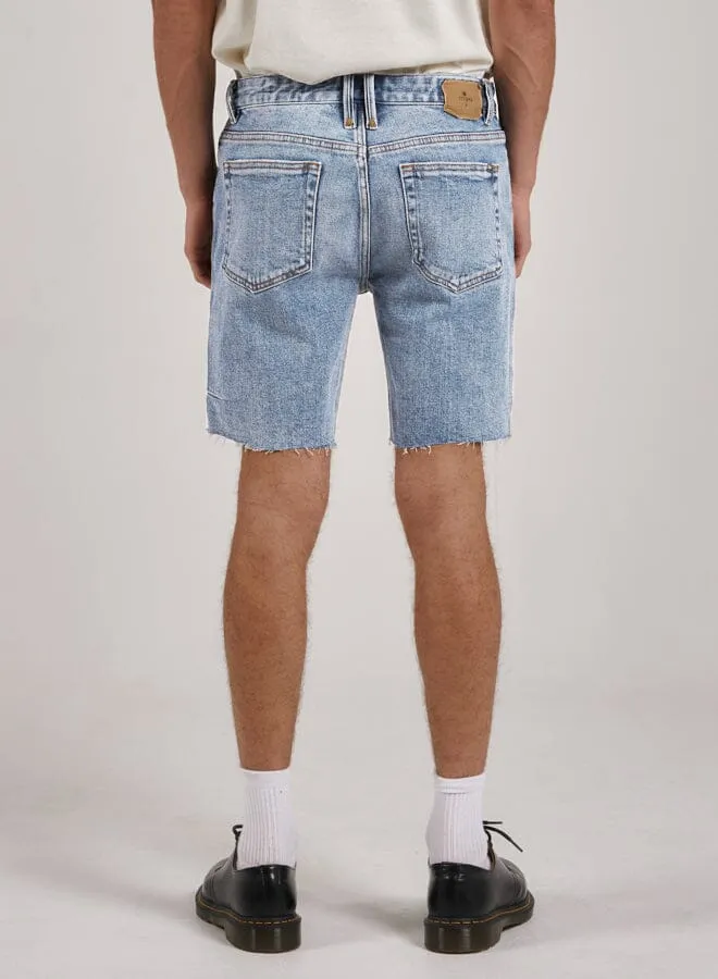 Mens Destroyed Bones Denim Short Ash Blue Thrills Denim Shorts