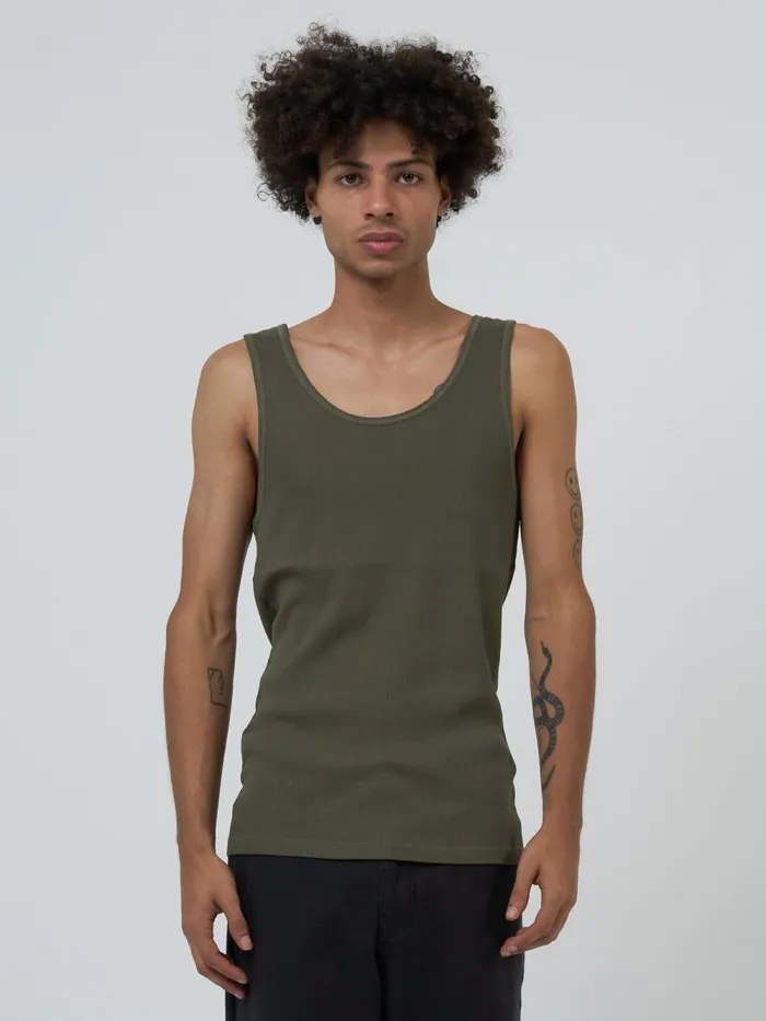 Mens Endless Rib Tank Deep Emerald Thrills Tees and Tank Tops