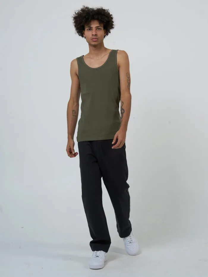Mens Endless Rib Tank Deep Emerald Thrills Tees and Tank Tops