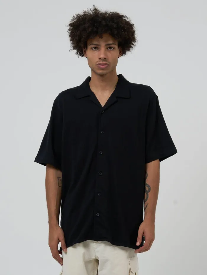 Mens Future Feelings Bowling Shirt Black Thrills Shirts