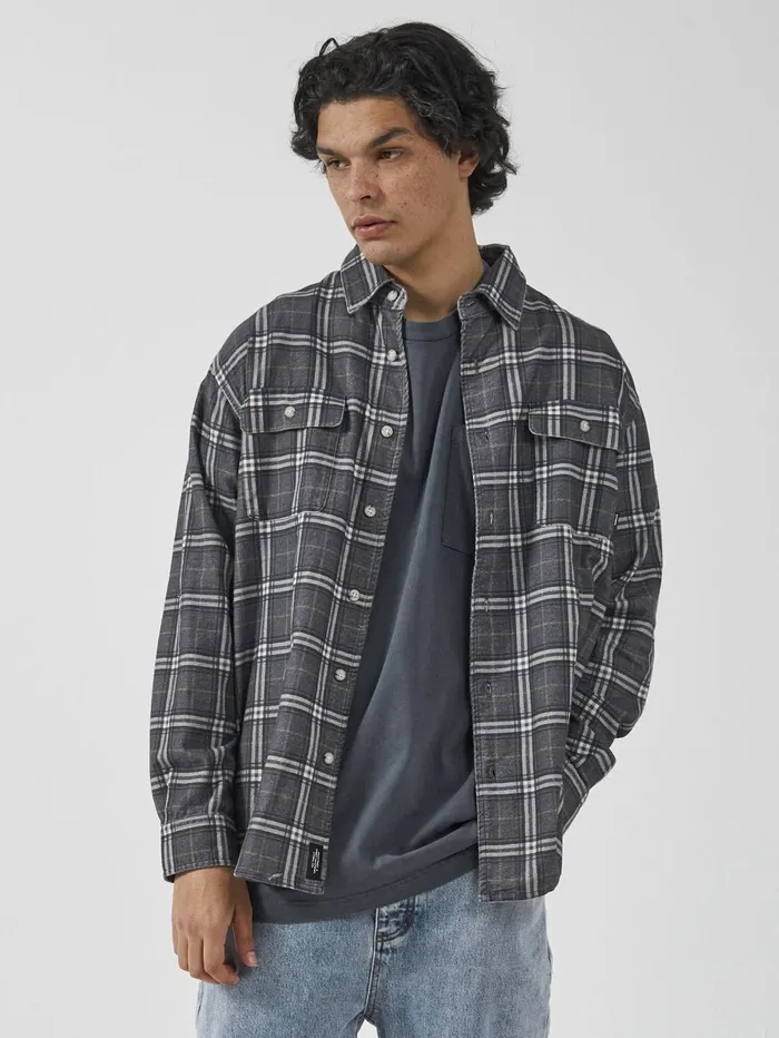 Mens Genuine Oversized Flannel Shirt Mood Indigo Thrills Shirts
