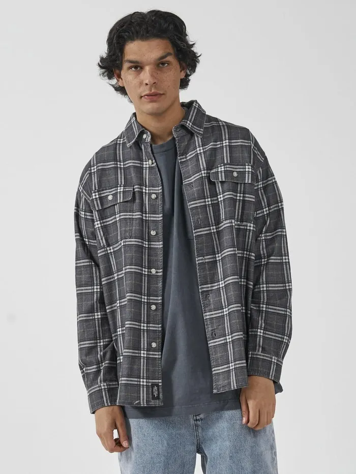 Mens Genuine Oversized Flannel Shirt Mood Indigo Thrills Shirts
