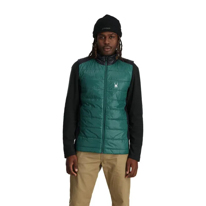 Mens Glissade Vest Cypress Green Spyder Vests