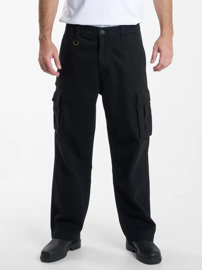 Mens Hard Yakka X Big Slacker Cargo Pant Black Thrills Pants