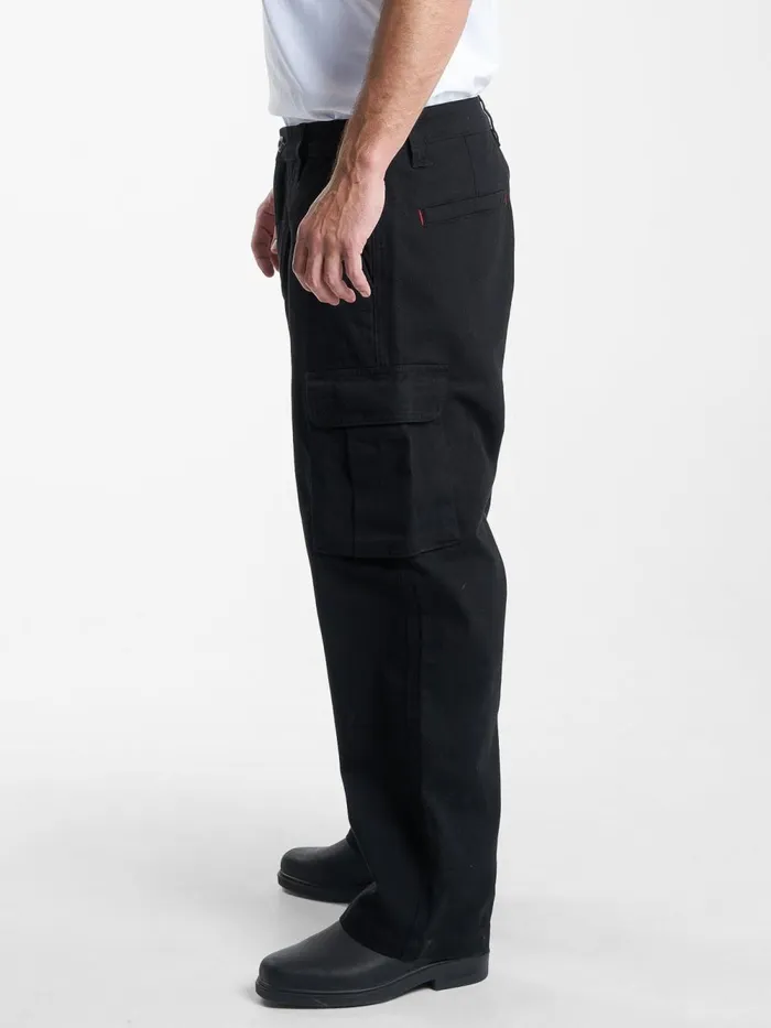 Mens Hard Yakka X Big Slacker Cargo Pant Black Thrills Pants