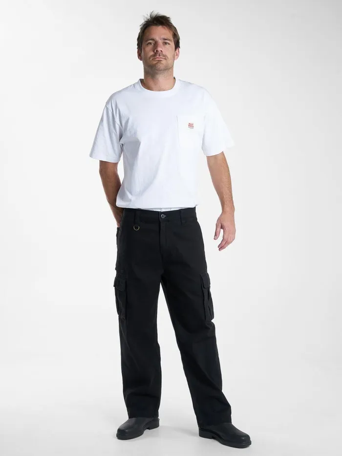 Mens Hard Yakka X Big Slacker Cargo Pant Black Thrills Pants