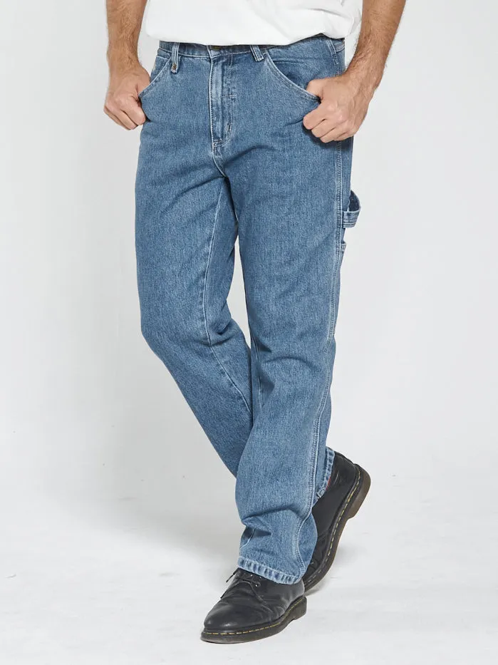 Mens Hard Yakka X Carpenter Jean Vintage Rinse Blue Thrills Denim