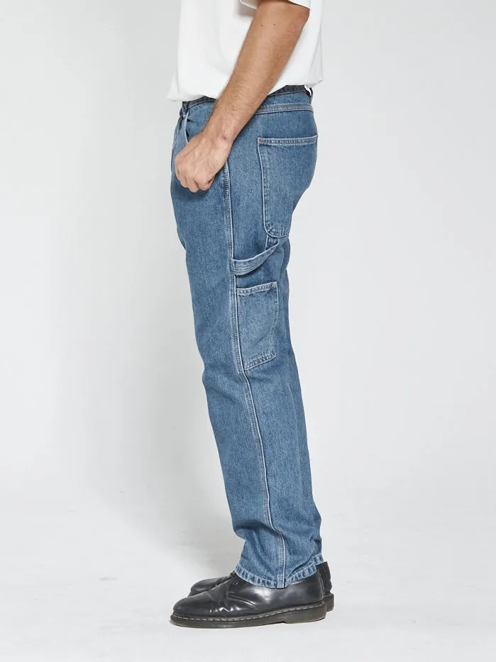 Mens Hard Yakka X Carpenter Jean Vintage Rinse Blue Thrills Denim