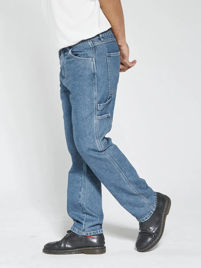 Mens Hard Yakka X Carpenter Jean Vintage Rinse Blue Thrills Denim