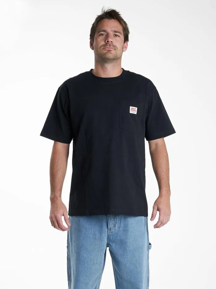 Mens Hard Yakka X Oversize Pocket Tee Black Thrills Tees and Tank Tops