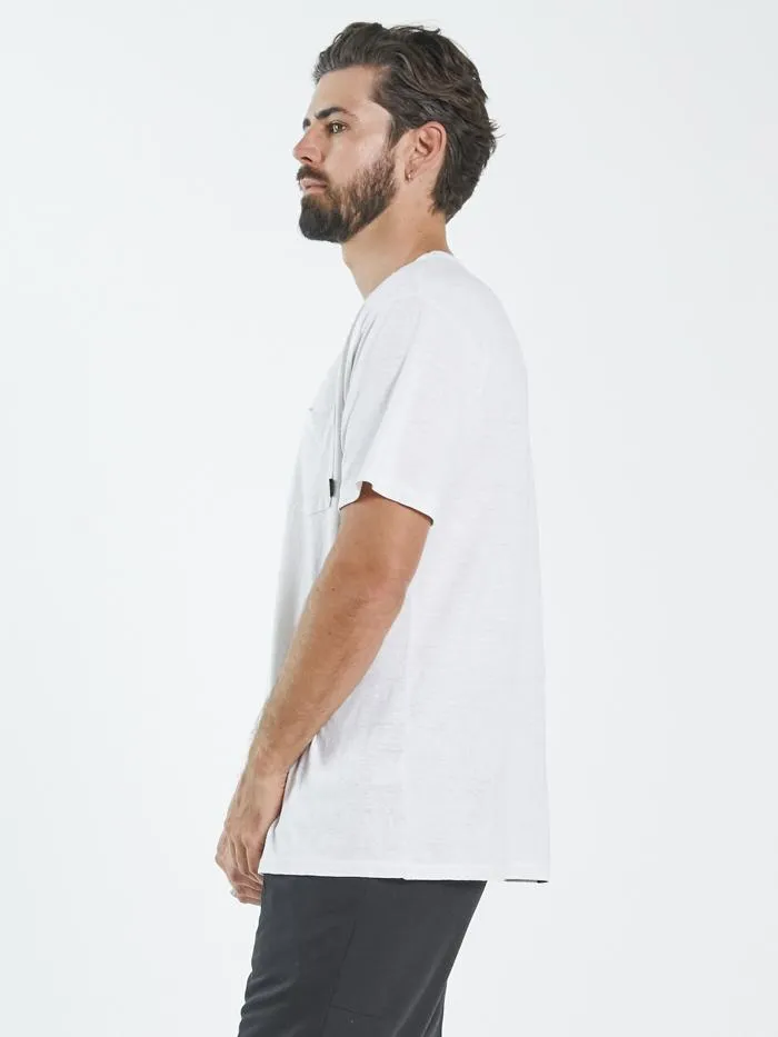 Mens Hemp Lightweight Merch Fit Pocket Tee Dirty White Thrills Tees and Tank Tops