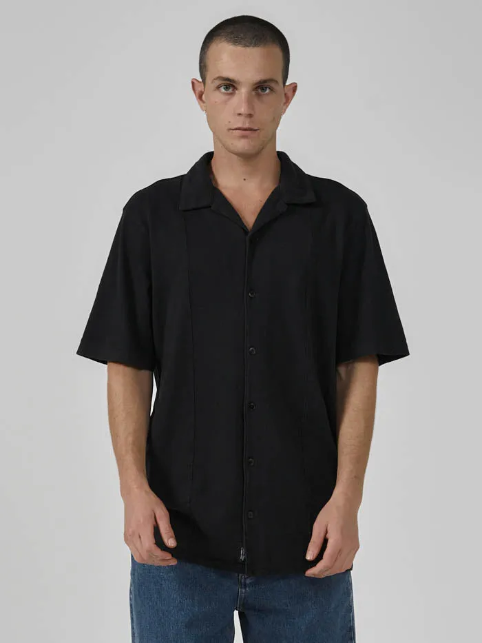 Mens Hemp Some Kind Of Paradise Bowling Shirt Black Thrills Shirts