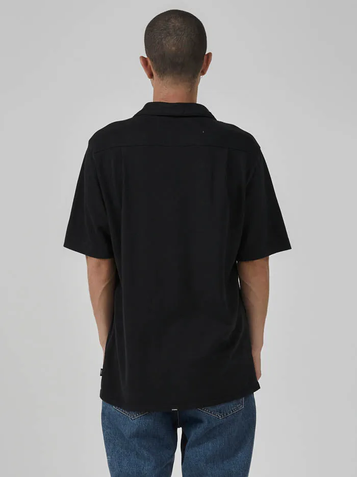 Mens Hemp Some Kind Of Paradise Bowling Shirt Black Thrills Shirts