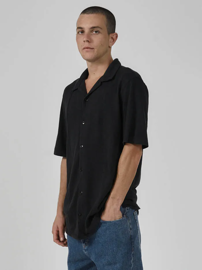 Mens Hemp Some Kind Of Paradise Bowling Shirt Black Thrills Shirts