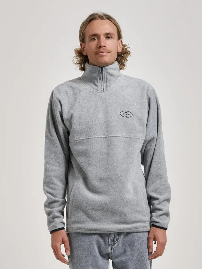 Mens In A State Of Relaxation Quarter Zip Polar Fleece Grey Marle Thrills Tees and Tank Tops Mens In A State Of Relaxation Quarter Zip Polar Fleece Grey Marle Thrills Tees and Tank Tops