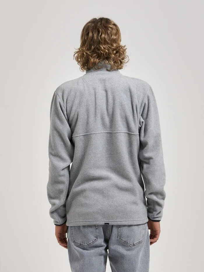 Mens In A State Of Relaxation Quarter Zip Polar Fleece Grey Marle Thrills Tees and Tank Tops