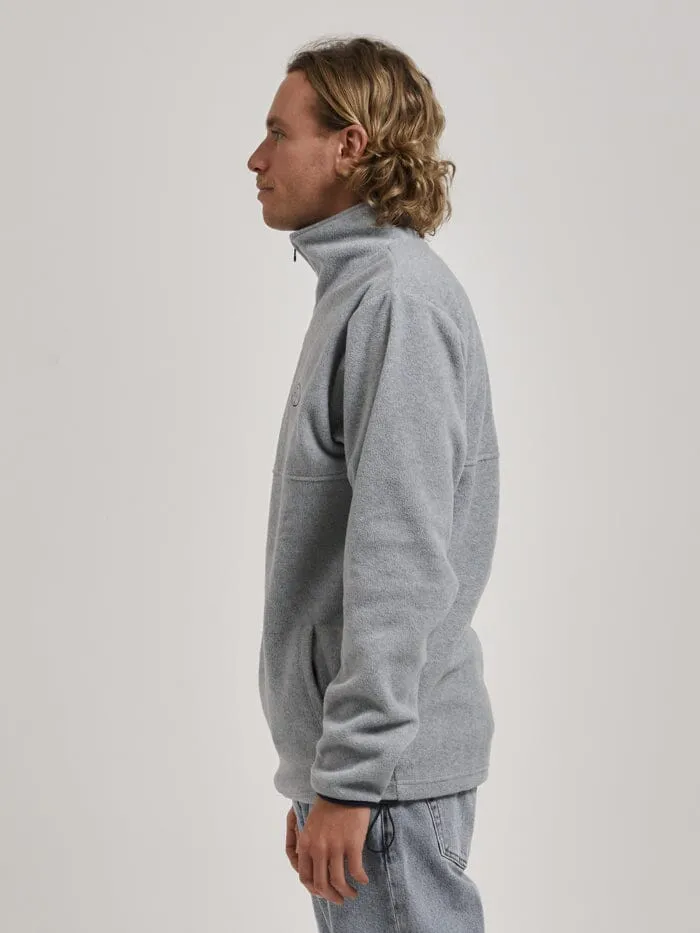 Mens In A State Of Relaxation Quarter Zip Polar Fleece Grey Marle Thrills Tees and Tank Tops
