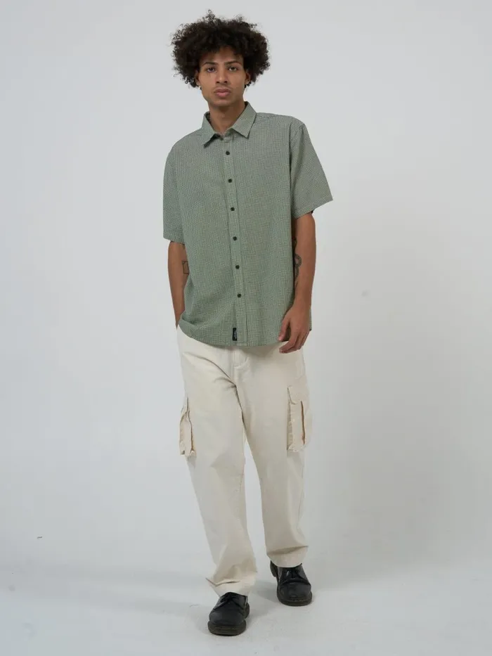 Mens Levitation Short Sleeve Shirt Pistachio Thrills Shirts