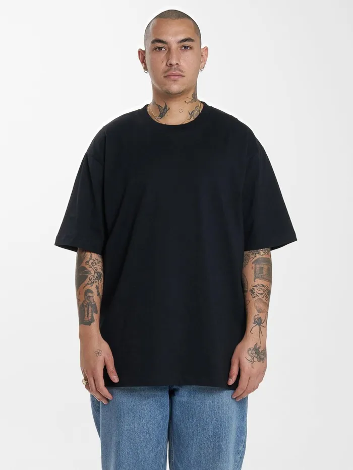 Mens Military Oversize Fit Tee Black Thrills Tees and Tank Tops