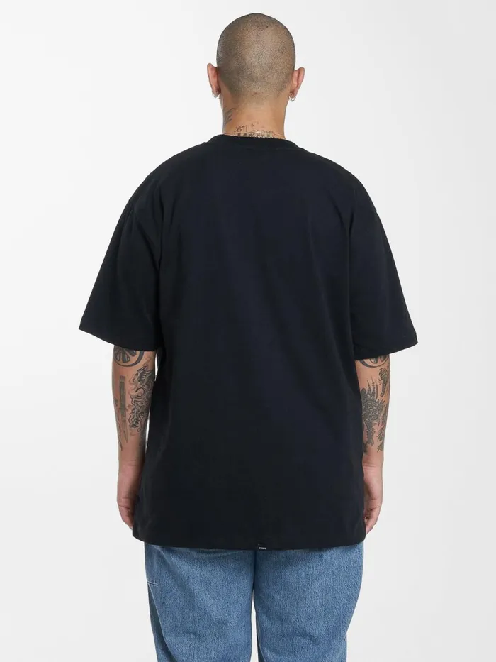 Mens Military Oversize Fit Tee Black Thrills Tees and Tank Tops
