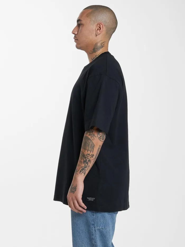 Mens Military Oversize Fit Tee Black Thrills Tees and Tank Tops