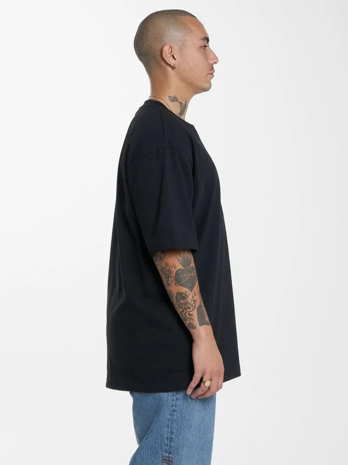 Mens Military Oversize Fit Tee Black Thrills Tees and Tank Tops