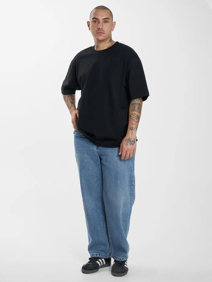Mens Military Oversize Fit Tee Black Thrills Tees and Tank Tops