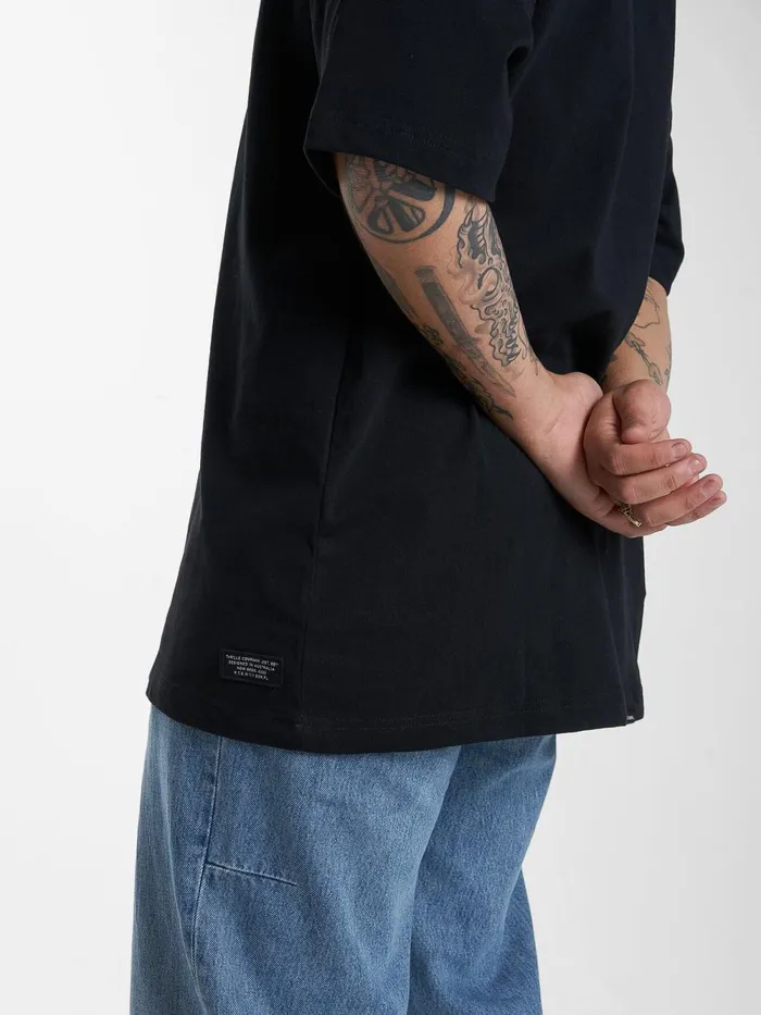 Mens Military Oversize Fit Tee Black Thrills Tees and Tank Tops