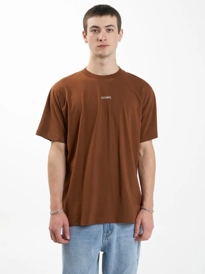 Mens Minimal Merch Fit Tee Chestnut Thrills Tees and Tank Tops