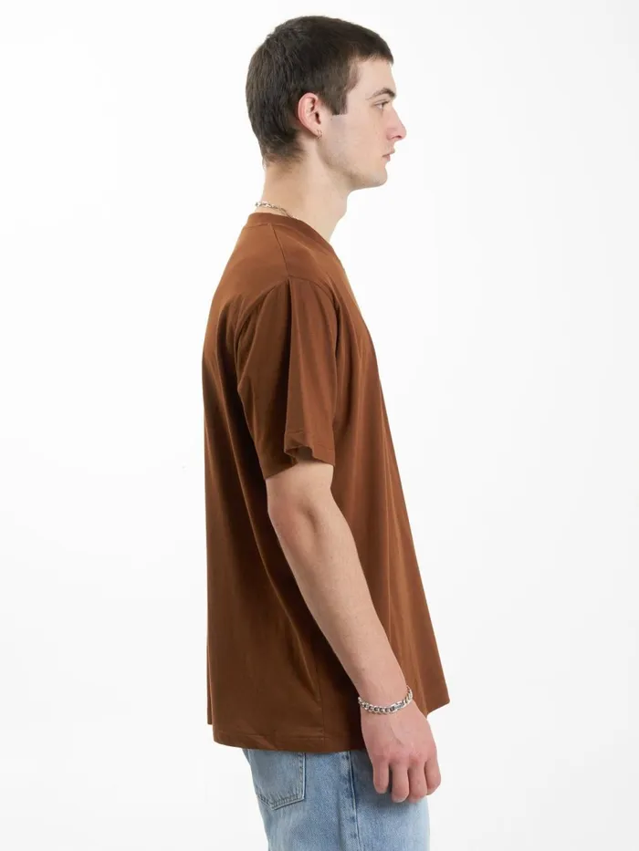 Mens Minimal Merch Fit Tee Chestnut Thrills Tees and Tank Tops