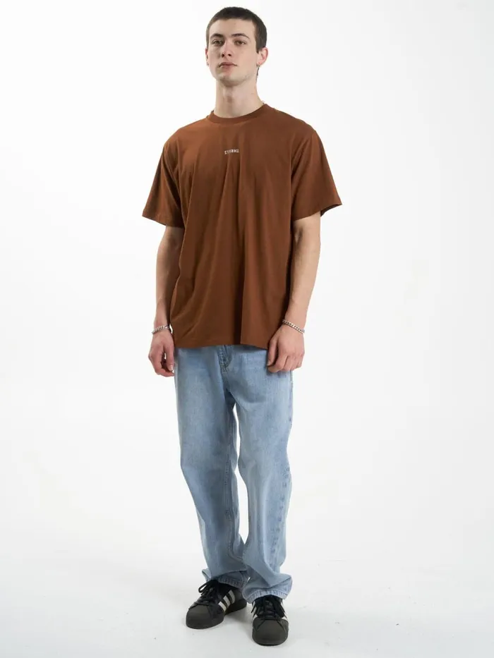 Mens Minimal Merch Fit Tee Chestnut Thrills Tees and Tank Tops