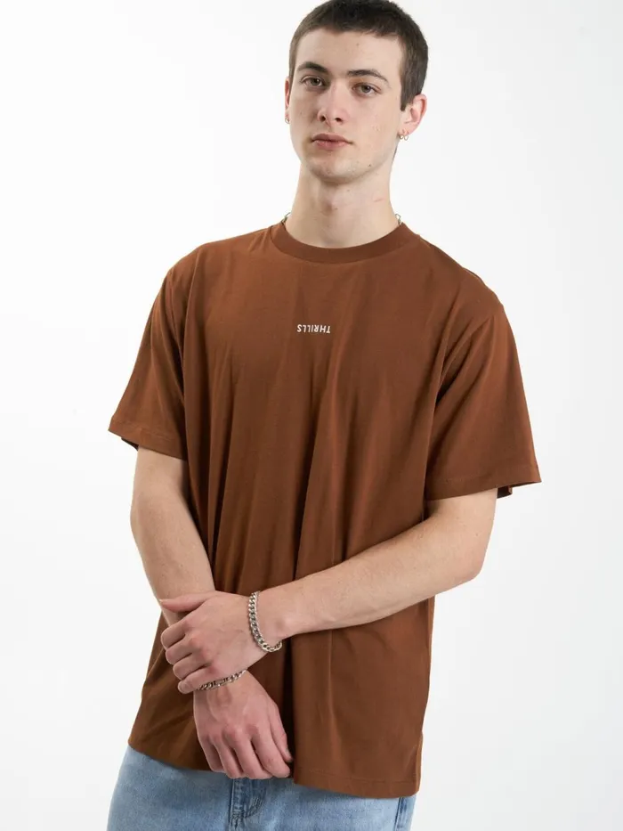 Mens Minimal Merch Fit Tee Chestnut Thrills Tees and Tank Tops