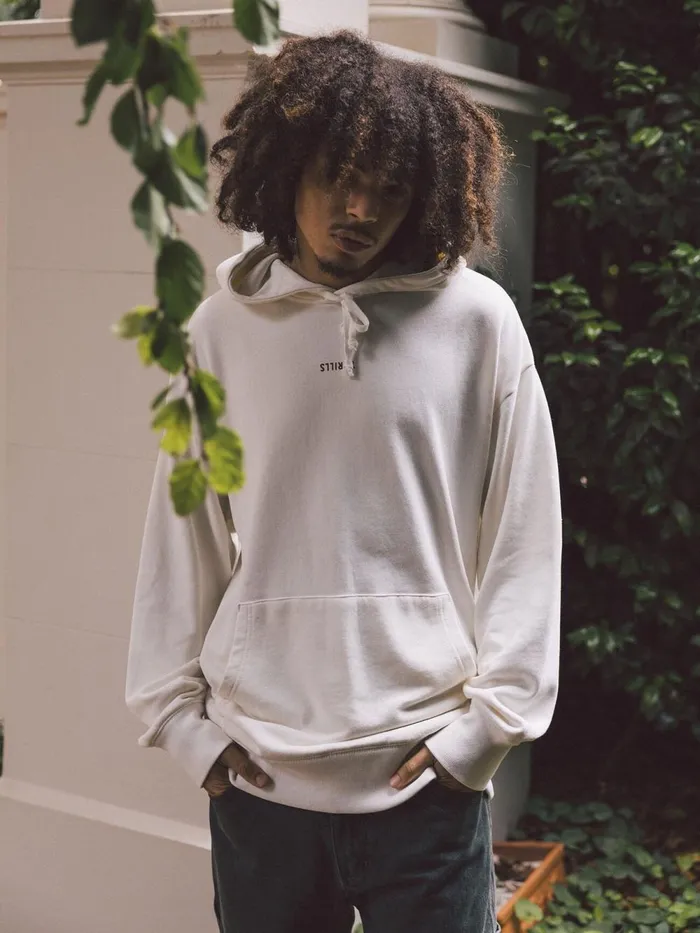 Mens Minimal Slouch Pull On Hood Tofu Thrills Sweaters and Fleece